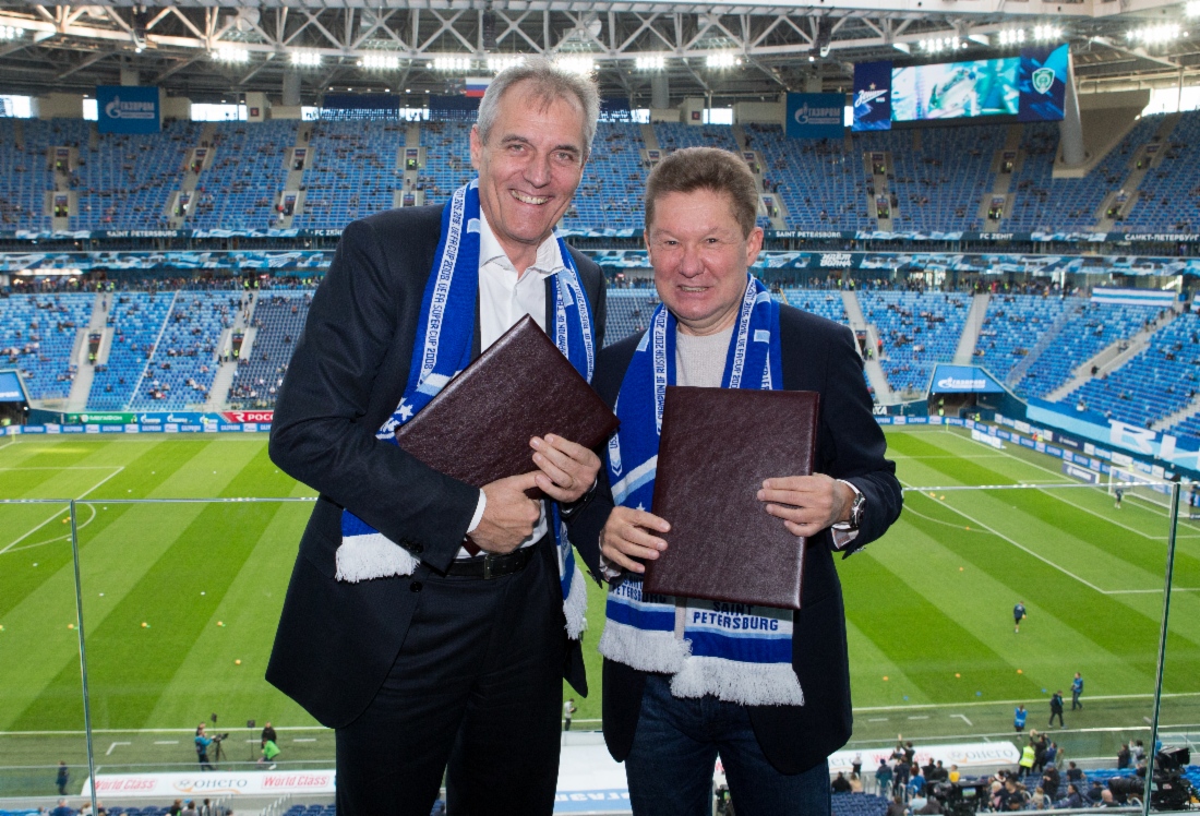Arbeitstreffen zwischen Alexey Miller und dem Vorstandsvorsitzenden der OMV AG, Rainer Seele, in Sankt Petersburg