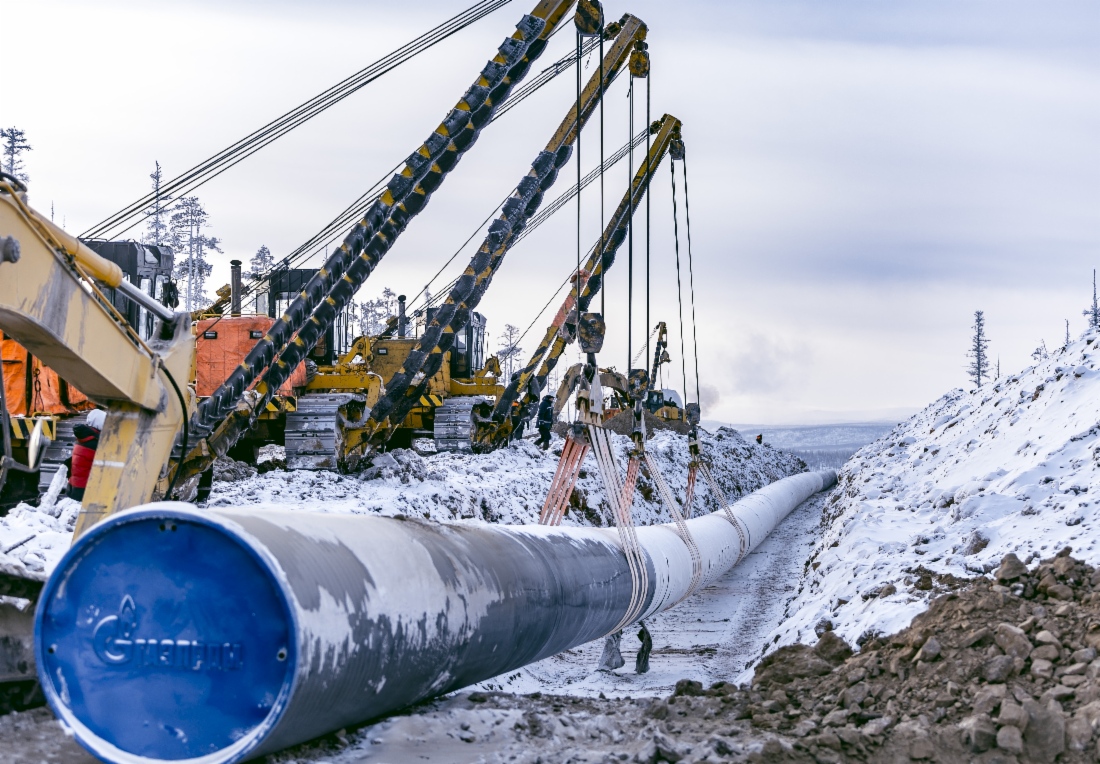 Bau der Gaspipeline Power of Siberia