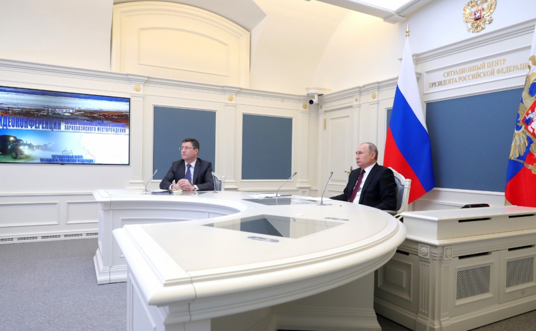 Im Autonomen Bezirk der Jamal-Nenzen fand eine Festveranstaltung anlässlich des Beginns der umfassenden Erschließung der Lagerstätte Charassaweiskoje statt. Foto: kremlin.ru