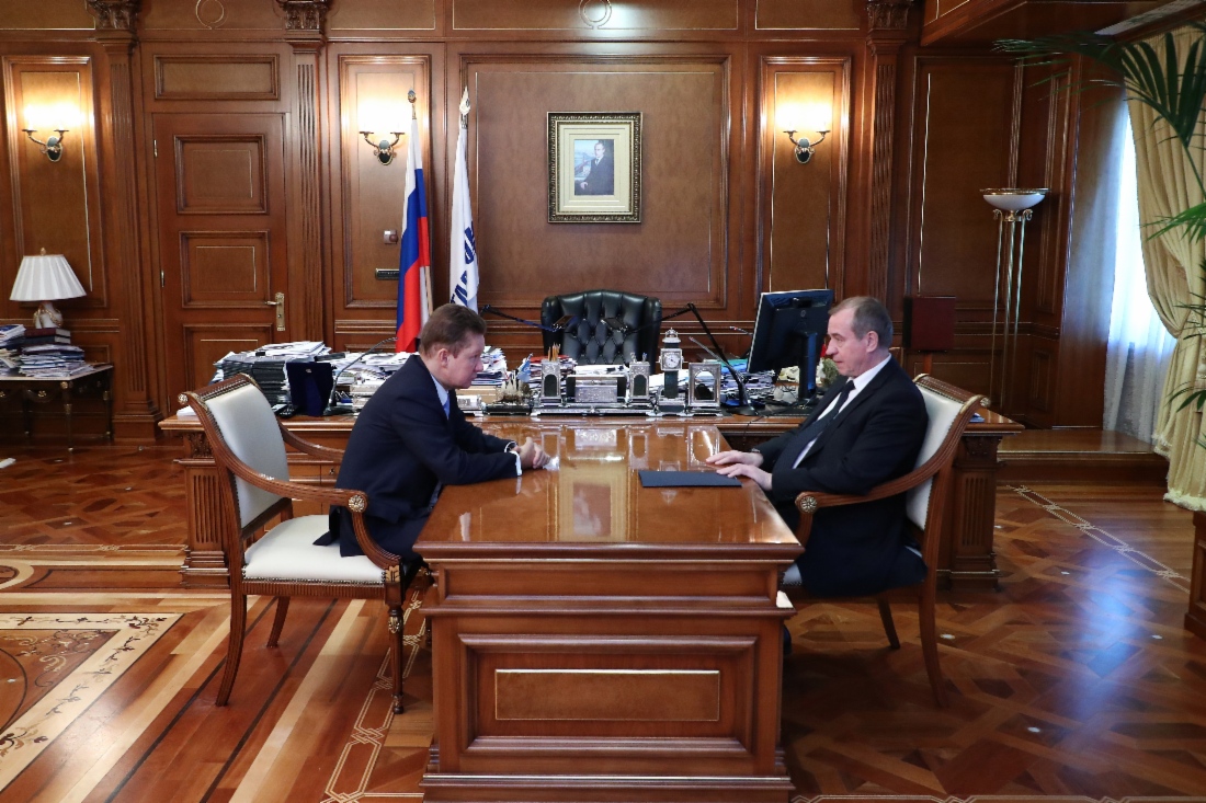In Moskau fand ein Arbeitstreffen zwischen Alexey Miller und dem Gouverneur des Verwaltungsgebietes Irkutsk, Sergey Levchenko, statt