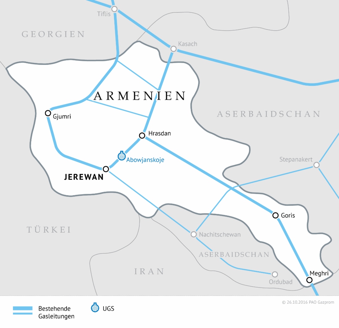 Gazprom gewährleistet im kommenden Winter zuverlässige Gasversorgung von Verbrauchern in Armenien