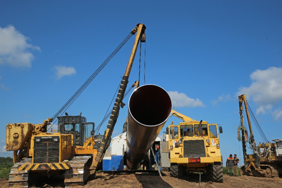Bau der Gaspipeline Power of Siberia