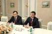 Arbeitstreffen zwischen dem stellvertretenden Ministerpräsidenten der Republik Usbekistan und Vorstandsvorsitzenden der Aktiengesellschaft Uzbekneftegaz, Alisher Sultanov, und Alexey Miller im Rahmen des Petersburger Internationalen Wirtschaftsforums 2018