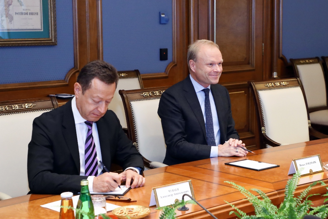 Arbeitstreffen zwischen Alexey Miller und dem Präsidenten und CEO der Fortum, Pekka Lundmark, in Moskau