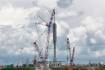 Montage der großtonnagigen Ausrüstung am Gasverarbeitungswerk Amur