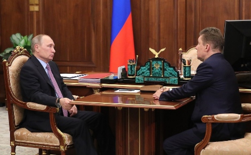 Vladimir Putin und Alexey Miller. Foto von der Website kremlin.ru