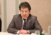 Tadashi Maeda, CEO und Executive Managing Director der Japan Bank for International Cooperation (JBIC), während des Treffens mit Alexey Miller