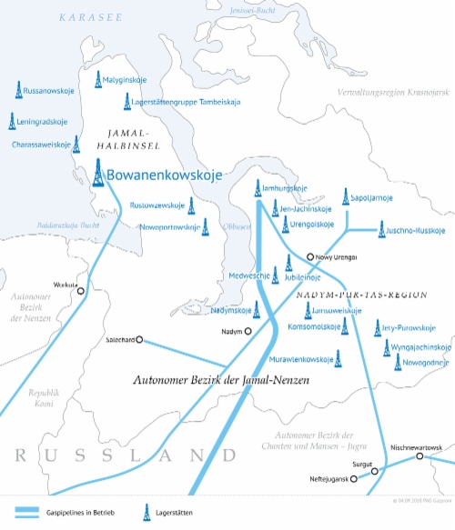 Abschließendes Gasfeld der Lagerstätte Bowanenkowskoje und Gaspipeline Uchta – Torschok 2 wurden in Betrieb genommen