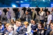 Während der Pressekonferenz zur Finanz- und Wirtschaftspolitik der OAO Gazprom