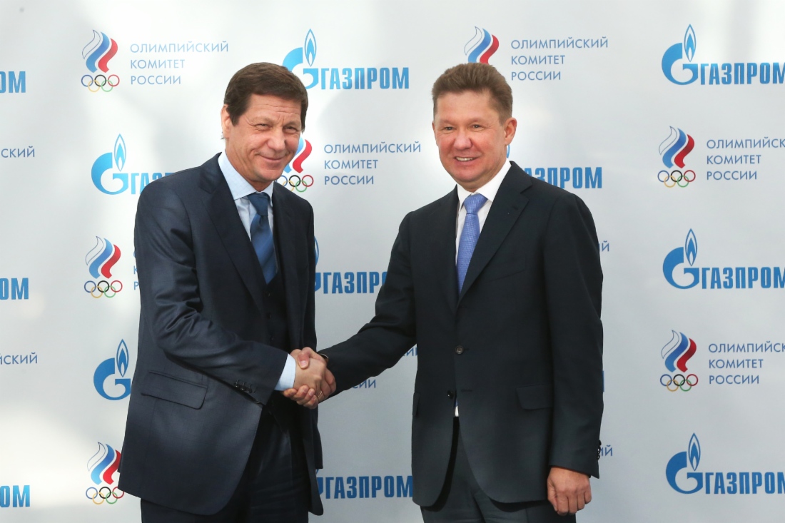 Alexander Zhukov und Alexey Miller unterzeichneten ein Memorandum über Zusammenarbeit zwischen der OAO Gazprom und dem Olympischen Komitee Russlands