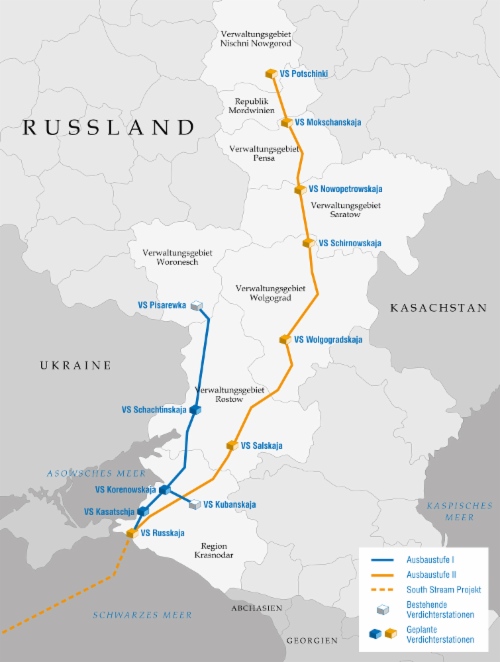 Gazprom setzt die Projekte South Stream und Südlicher Korridor weiterhin aktiv um