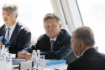 Andrey Akimov, Alexey Miller und Viktor
Zubkov