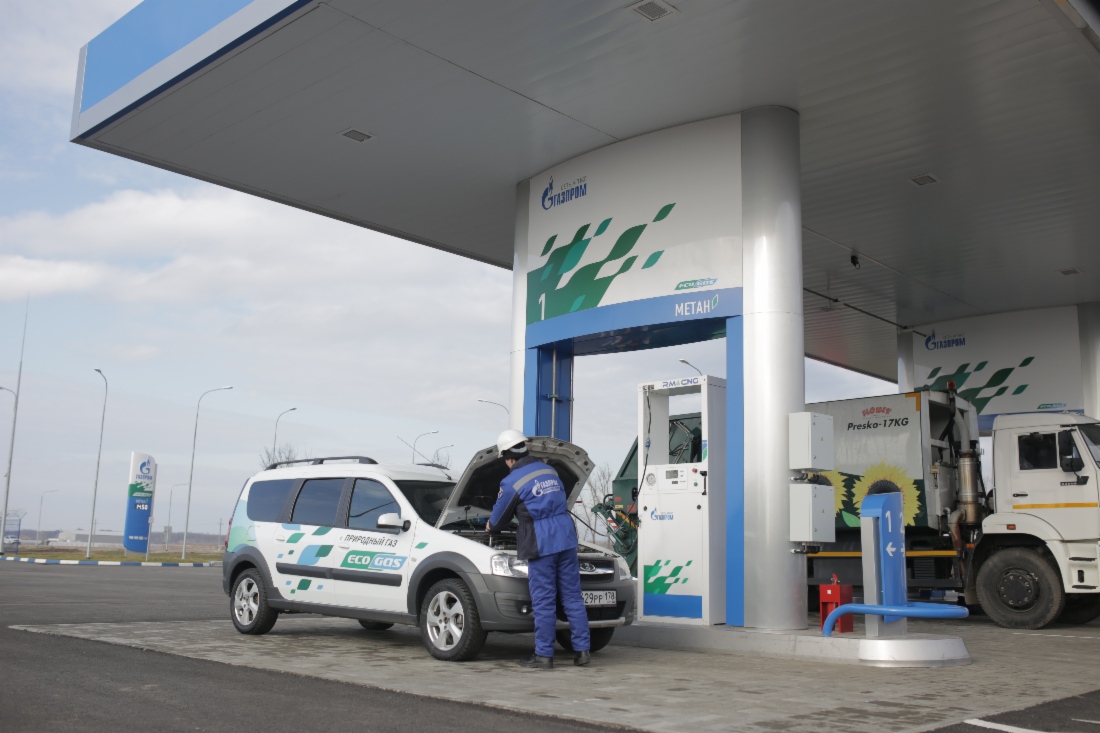 Erdgastankstelle von Gazprom in der Verwaltungsregion Krasnodar