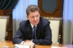 Alexey Miller während des Arbeitstreffens mit dem Vorstandsvorsitzenden der OMV AG, Rainer Seele