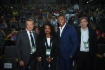 Viktor Zubkov, Fatma Samoura, der brasilianische Fußballspieler Julio Baptista und der FIFA-Handelsdirektor Philippe Le Floc’h nahmen an dem Fünften Internationalen Kinderforum Football for Friendship teil