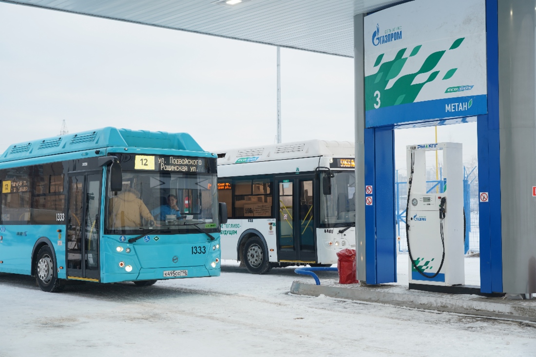Seit 2014 wurden mittels Tankstellen von Gazprom mehr als 135 Millionen Kubikmeter Erdgas für die Betankung von Bussen verkauft