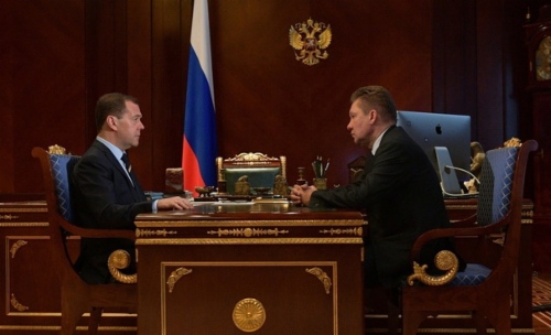 Dmitry Medvedev und Alexey Miller.
Foto: Website der Regierung der Russischen Föderation (government.ru)