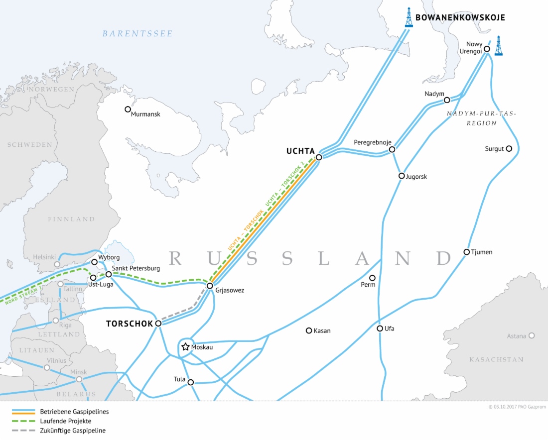 Gaspipelines Uchta – Torschok und Uchta – Torschok 2