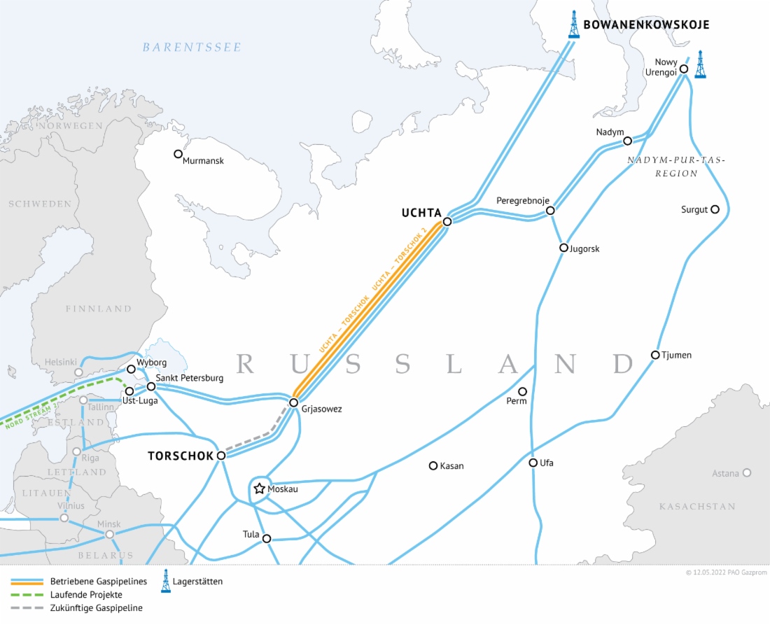 Gaspipelines Uchta – Torschok und Uchta – Torschok 2
