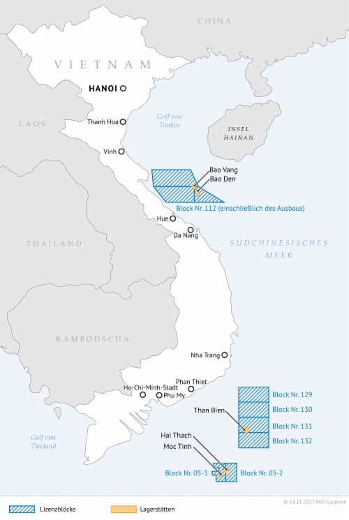 Vietnam ist einer der wichtigsten Partner von Gazprom in Südostasien