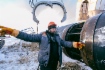 Bau der Gaspipeline Power of Siberia in Jakutien, Januar 2018