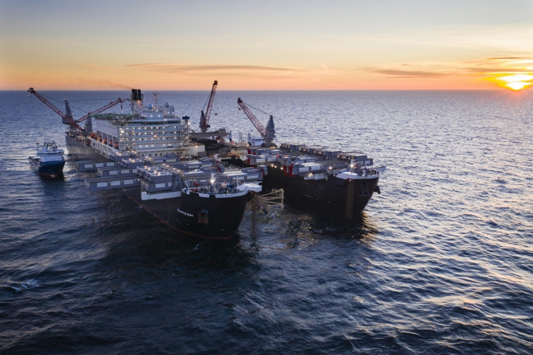 Bau des Offshore-Abschnitts der Gaspipeline Nord Stream 2