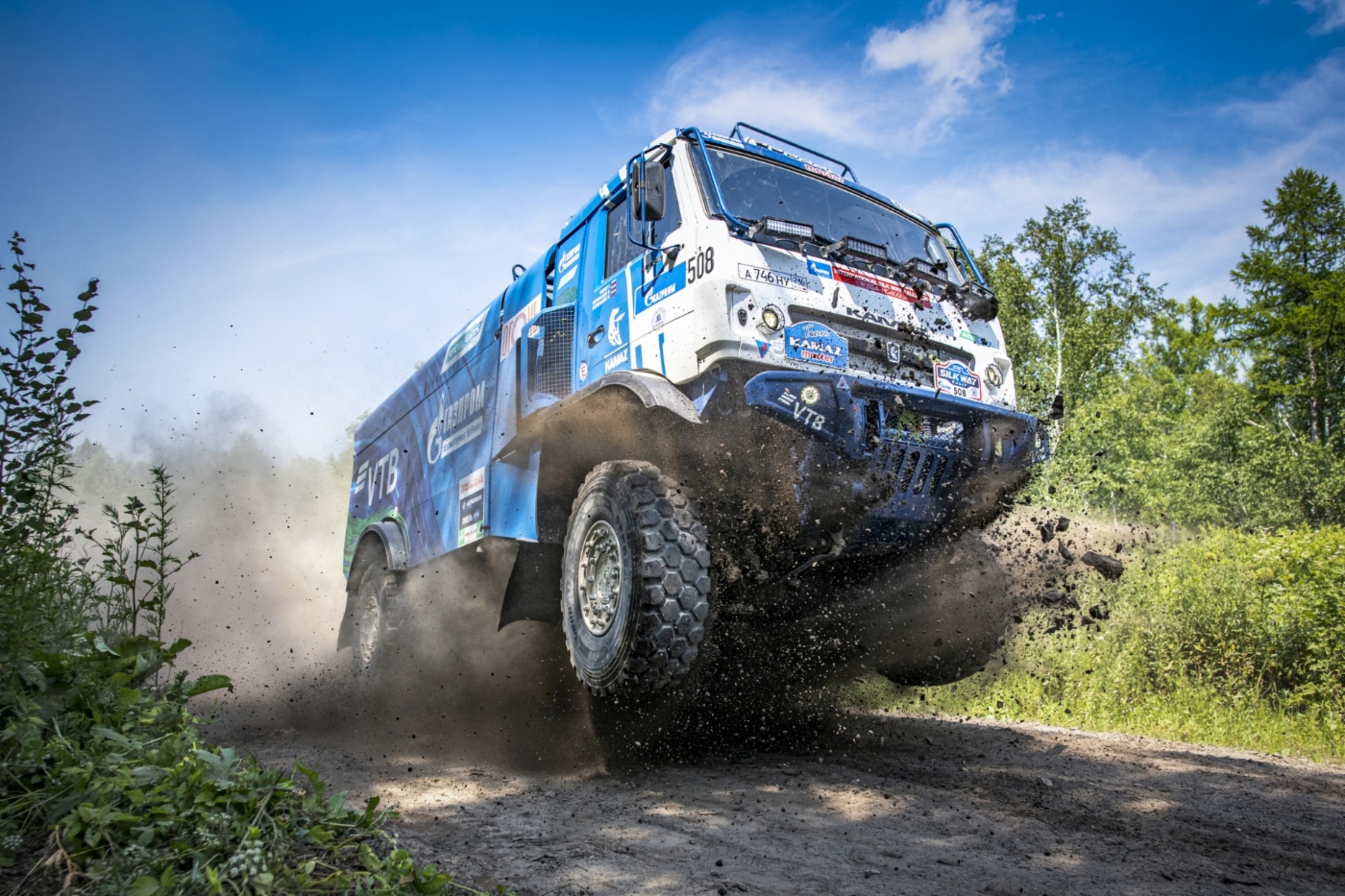 Gasbetriebener KAMAZ während der fünften Etappe der Rallye. Foto: silkwayrally.com
