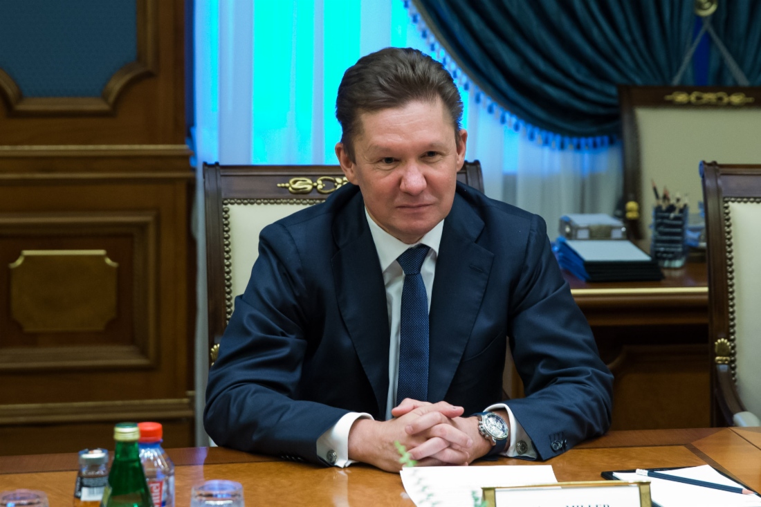 Alexey Miller während des Treffens mit Maros Sefcovic