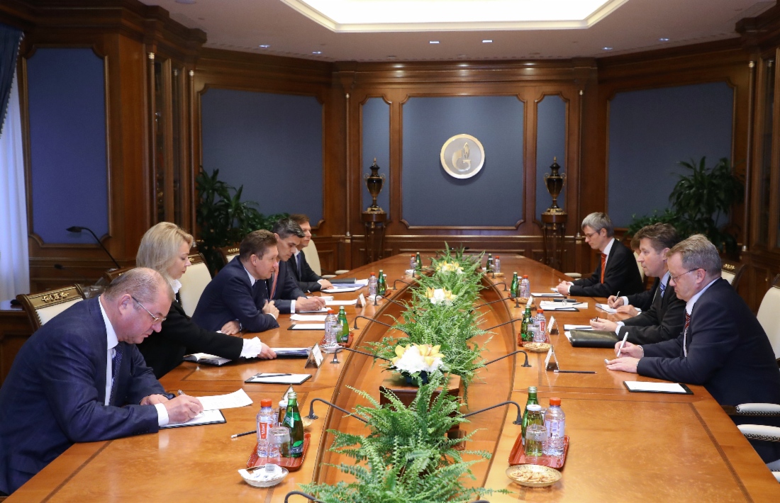 Arbeitstreffen zwischen Alexey Miller und dem außerordentlichen und bevollmächtigten Botschafter der Bundesrepublik Deutschland in der Russischen Föderation, Geza Andreas von Geyr, in Moskau