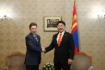 Arbeitstreffen zwischen Alexey Miller und dem Ministerpräsidenten der Mongolei, Ukhnaagiin Khurelsukh, in Moskau
