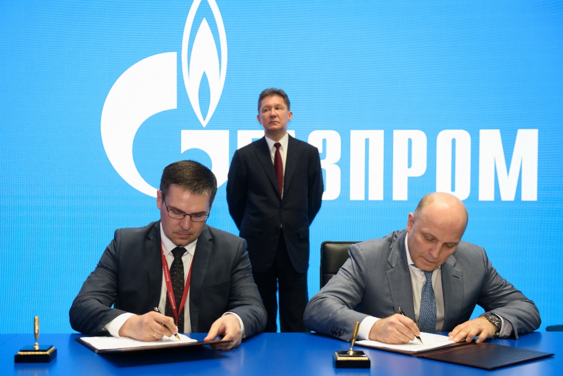 Der stellvertretende Vorstandsvorsitzende und Departmentleiter der PAO Gazprom, Oleg Aksyutin, und der Direktor für technische Entwicklung und Qualität der Aktiengesellschaft Severstal, Petr Mishnev, unterzeichneten im Rahmen des Petersburger Internationalen Wirtschaftsforums 2019 ein aktualisiertes Programm der wissenschaftlich-technischen Zusammenarbeit