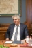 Giorgos Tsipras, Generalsekretär für internationale Wirtschaftsbeziehungen im griechischen Außenministerium, während des Arbeitstreffens mit Alexey Miller