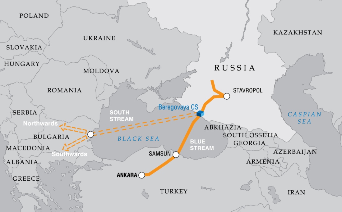 Gaspipeline Blue Stream und Projekt zur Gaspipeline South Stream