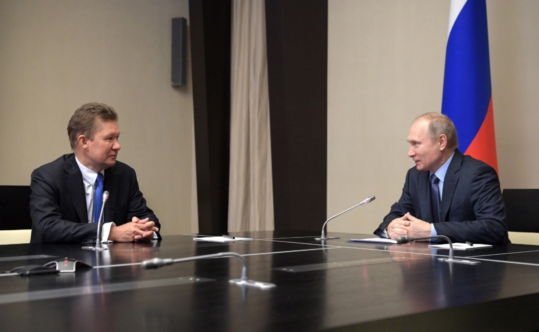 Vladimir Putin gratulierte Gazprom zum 25. Geburtstag. Foto von der Website kremlin.ru