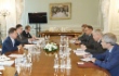 Arbeitstreffen von Alexey Miller mit Vladimir Semashko und Viktor Karankevich im Rahmen des Petersburger Internationalen Wirtschaftsforums 2022