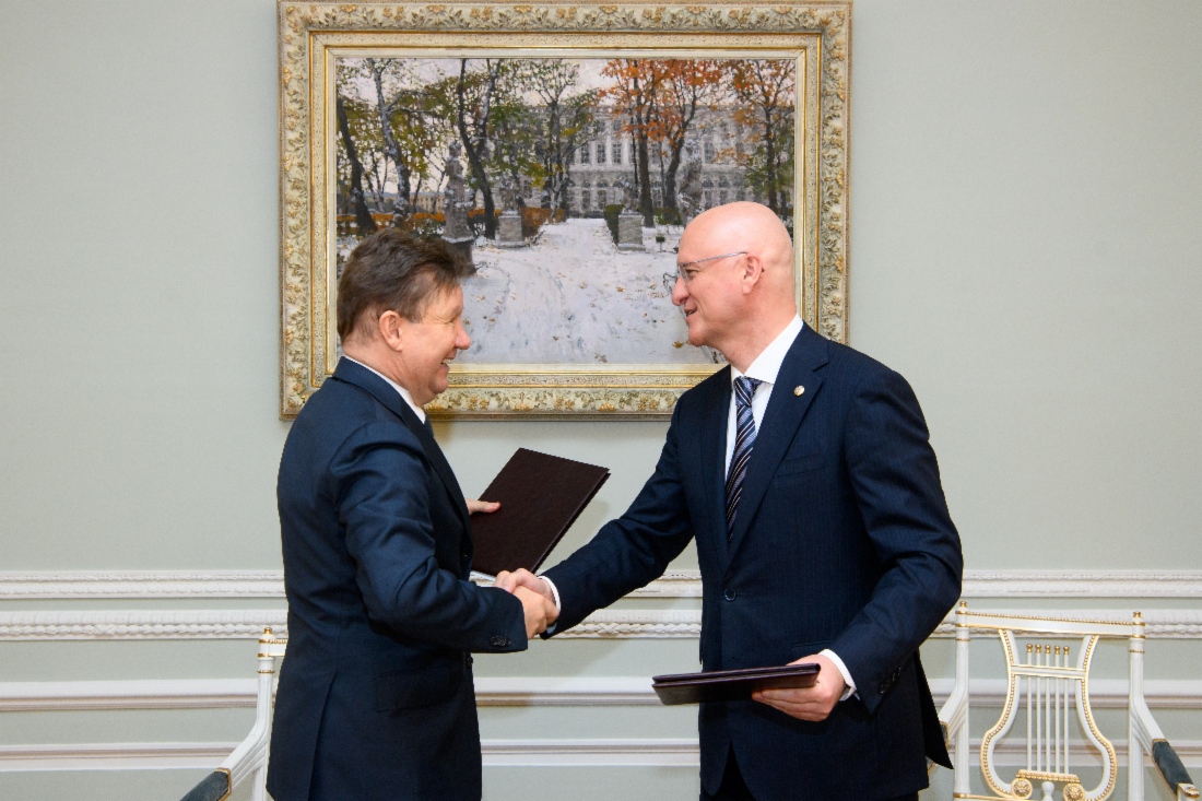 Arbeitstreffen zwischen Alexey Miller und
dem ersten stellvertretenden
Ministerpräsidenten der Republik
Kasachstan, Roman Sklyar