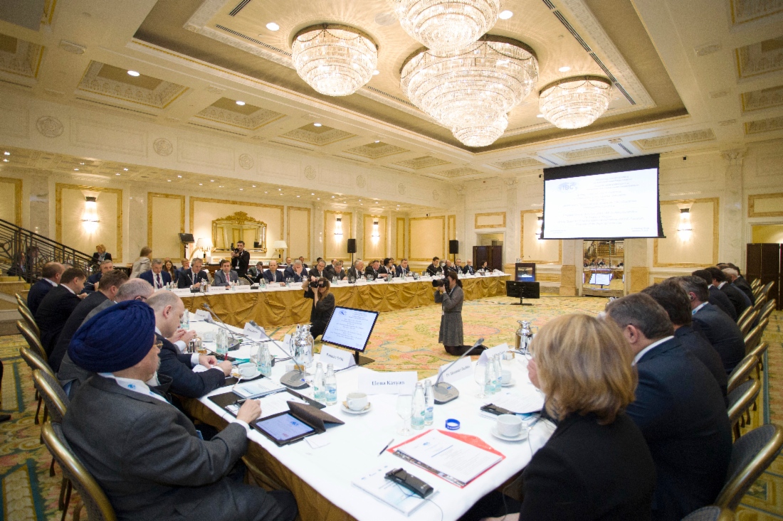 Alexey Miller, Vorstandsvorsitzender der PAO Gazprom und Präsident des International Business Congress (IBC), hielt in Sankt Petersburg die XXXVII. Sitzung des Präsidiums des IBC ab
