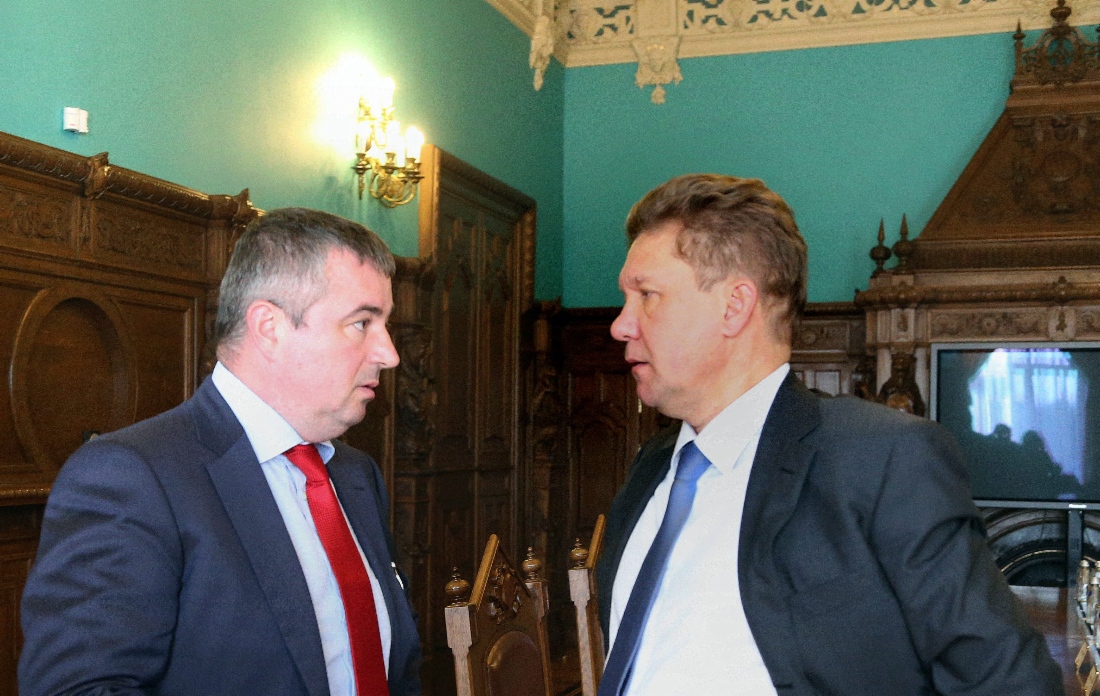 Im Rahmen des Internationalen Wirtschaftsforum 2015 in Sankt Petersburg fand ein Arbeitstreffen zwischen Dusan Bajatovic und Alexey Miller statt