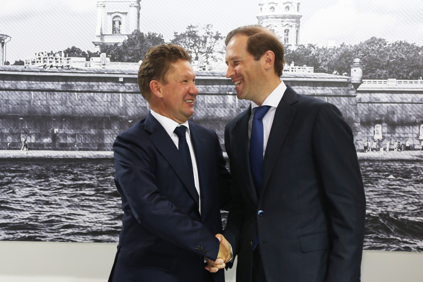 Alexey Miller und Denis Manturov