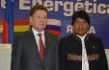 Alexey Miller und Präsident des Plurinationalen Staates Bolivien, Evo Morales