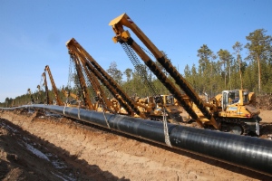 Bau der Gaspipeline Power of Siberia