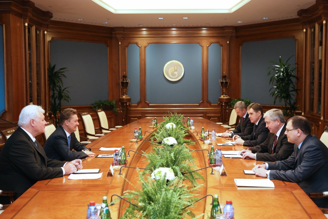 Im Hauptquartier der OAO Gazprom fand ein Arbeitstreffen zwischen Alexey Miller und Vladimir Semashko statt