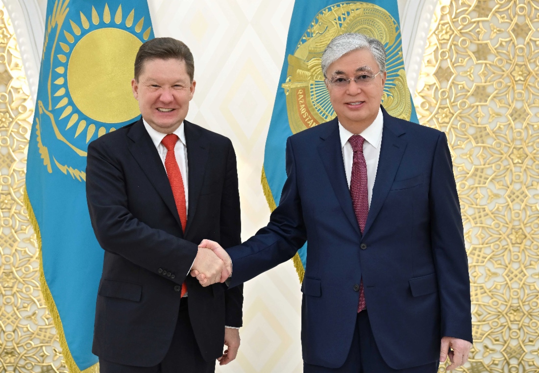 Alexey Miller und Kassym-Jomart Tokayev. Foto: www.akorda.kz