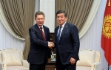 Arbeitstreffen zwischen Alexey Miller und dem Präsidenten der Kirgisischen Republik, Sooronbay Jeenbekov, in Bischkek