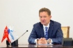 Alexey Miller hielt eine Telefonkonferenz ab anlässlich des Tages der Mitarbeiter der Öl- und Gasindustrie