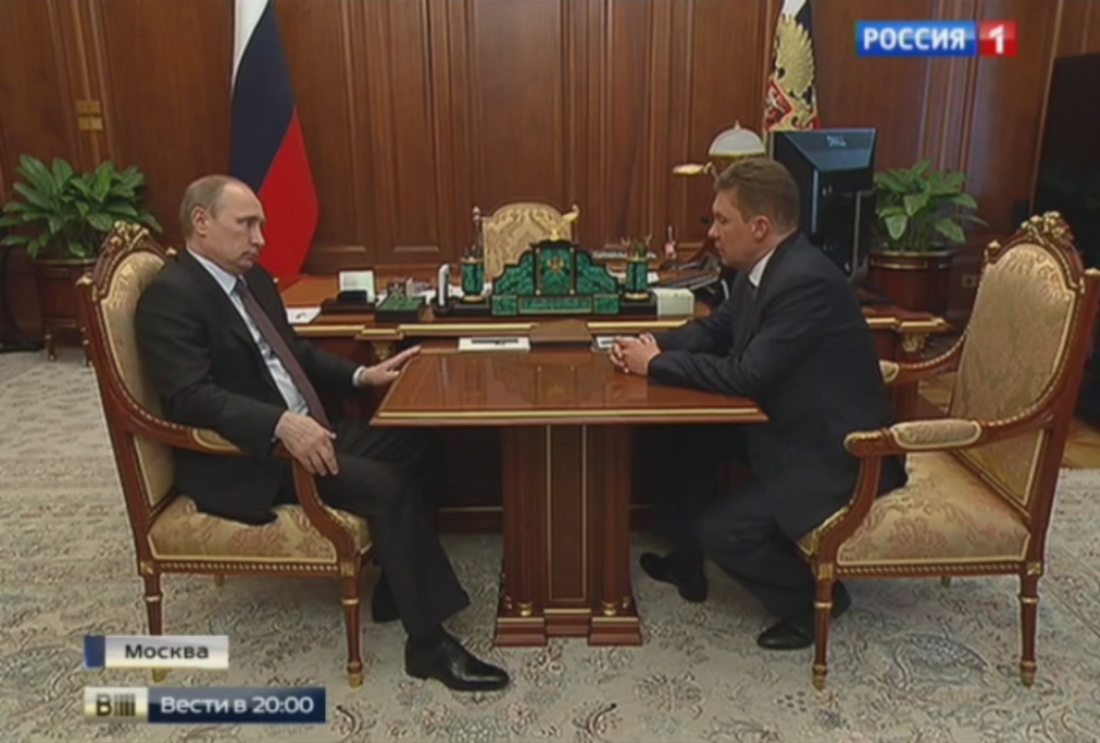 Alexey Miller informierte Vladimir Putin über die Situation mit Gaslieferungen in die Ukraine