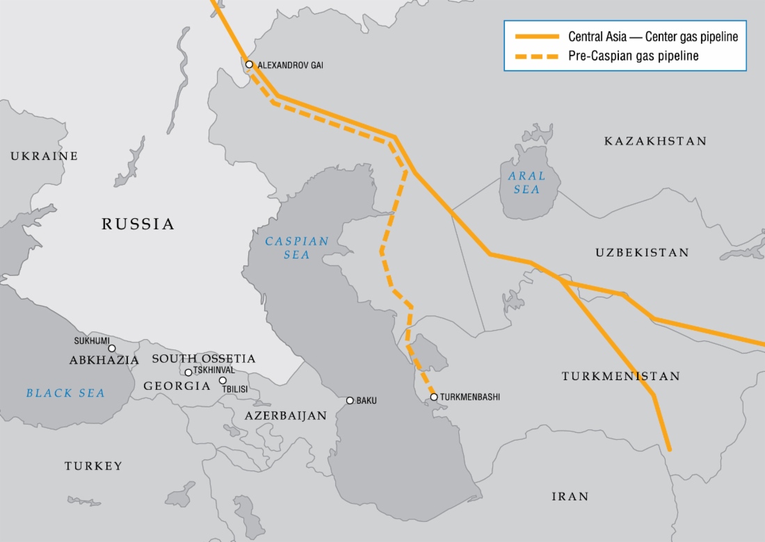 Projekt der Kaspi-Pipeline und der Gaspipeline Zentralasien – Zentrum im Überblick