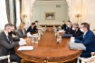 Arbeitstreffen zwischen Alexey Miller und dem außerordentlichen und bevollmächtigten Botschafter der Republik Belarus in der Russischen Föderation, Vladimir Semashko, im Rahmen des Petersburger Internationalen Wirtschaftsforums 2021