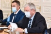 Arbeitstreffen zwischen Alexey Miller und dem außerordentlichen und bevollmächtigten Botschafter der Republik Belarus in der Russischen Föderation, Vladimir Semashko, im Rahmen des Petersburger Internationalen Wirtschaftsforums 2021