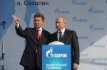 Alexey Miller und Vladimir Putin bei Feierlichkeiten anlässlich der Inbetriebnahme des ersten Bauabschnitts des Gastransportsystems Sachalin – Chabarowsk – Wladiwostok